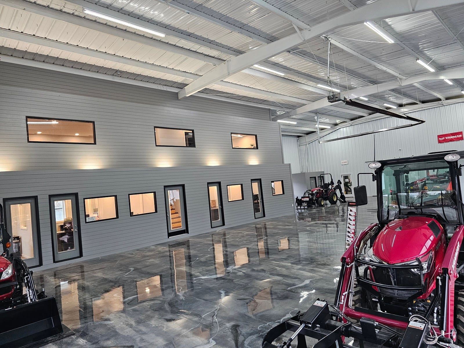 inside Tractor town that showcases equipment displays